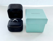 Cargar imagen en el visor de la galería, Authentic Tiffany &amp; Co. Diamond Ring Platinum Solitaire Harmony .21 Carat Wedding Engagement Diamond Ring Size 4
