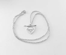 Load image into Gallery viewer, Authentic Return to Tiffany Lovestruck Heart Tag Necklace Sterling Silver Arrow Small Heart Toggle Clasp Necklace
