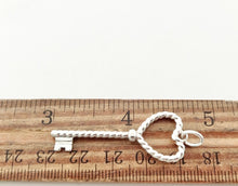 Carica l'immagine nel visualizzatore di Gallery, Authentic Tiffany &amp; Co. Heart Twist Key Sterling Silver Size Medium Key Pendant Charm Necklace
