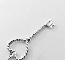 Carica l'immagine nel visualizzatore di Gallery, Authentic Tiffany &amp; Co. Heart Twist Key Sterling Silver Size Medium Key Pendant Charm Necklace
