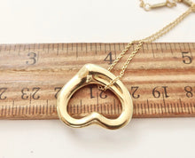 Load image into Gallery viewer, Authentic Tiffany &amp; Co Elsa Peretti Open Heart Necklace 22mm Yellow Gold 18K Pendant Necklace
