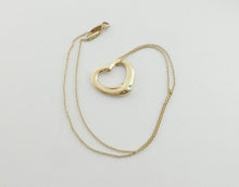 Load image into Gallery viewer, Authentic Tiffany &amp; Co Elsa Peretti Open Heart Necklace 22mm Yellow Gold 18K Pendant Necklace

