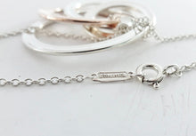 Load image into Gallery viewer, Authentic Tiffany &amp; Co. 1837 Interlocking Circles Necklace Pendant Sterling Silver Rubedo Four Rings Necklace Size Large
