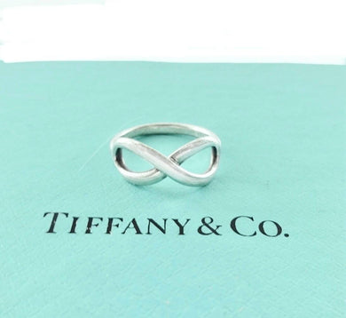 Authentic Tiffany & Co. Infinity Ring Sterling Silver Infinity Figure 8 Band Ring Size 5