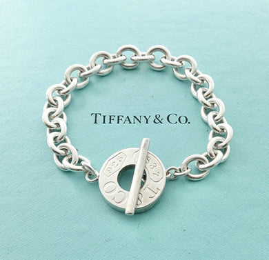 Authentic Tiffany & Co. 1837 Bracelet Toggle Clasp Bracelet Link Sterling Silver 925 T Co Bracelet