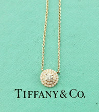Carica l'immagine nel visualizzatore di Gallery, Authentic Tiffany &amp; Co. Soleste Diamond Pendant Necklace Double Halo Round Cut Solitaire Diamonds Rose Gold Necklace
