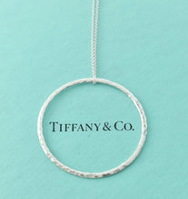 Carregar imagem no visualizador da galeria, Authentic Tiffany &amp; Co. Paloma Picasso Hammered Circle Necklace Sterling Silver Medium Round Pendant Necklace
