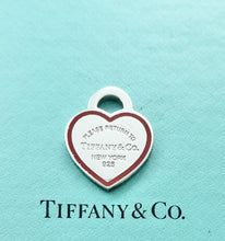 Cargar imagen en el visor de la galería, Authentic Tiffany &amp; Co. Return to Tiffany Heart Charm Red Enamel Sterling Silver Size Medium Pendant Necklace
