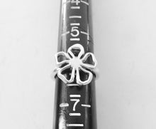 Load image into Gallery viewer, Authentic Tiffany &amp; Co. Flower Ring Sterling Silver Open Stencil Hibiscus Flower Band Ring Size 6
