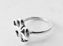 Load image into Gallery viewer, Authentic Tiffany &amp; Co. Flower Ring Sterling Silver Open Stencil Hibiscus Flower Band Ring Size 6
