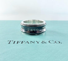 Load image into Gallery viewer, Authentic Tiffany &amp; Co. 1837 Medium Ring Titanium Sterling Silver T Co Concave Band Ring Size 6.5
