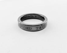 Load image into Gallery viewer, Authentic Tiffany &amp; Co. 1837 Narrow Titanium Ring T Co Concave Thin Band Ring Size 5

