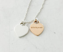 Load image into Gallery viewer, Authentic Return to Tiffany Mini Heart Tag Necklace Sterling Silver Rose Gold Double Hearts 18K Gold Pendants Necklace
