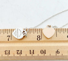 Load image into Gallery viewer, Authentic Return to Tiffany Mini Heart Tag Necklace Sterling Silver Rose Gold Double Hearts 18K Gold Pendants Necklace

