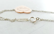Carica l&#39;immagine nel visualizzatore di Gallery, Authentic Return to Tiffany Heart Bracelet Rubedo Sterling Silver Double Chain Bracelet 6.75 Inches
