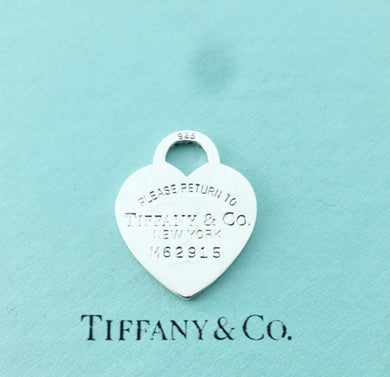 Authentic Return to Tiffany Heart Tag Necklace Sterling Silver Tiffany & Co. Large Heart Pendant Large Bead Necklace
