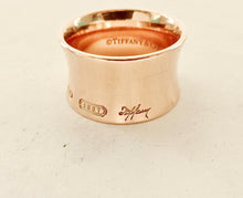 Load image into Gallery viewer, Authentic Tiffany Co. 1837 Rubedo Ring Wide T &amp; Co NY Concave Metal Ring Size 6.5
