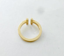 Load image into Gallery viewer, Authentic Tiffany T Square Gold Ring 18K Yellow Gold Tiffany &amp; Co. Band Ring Size 8.5
