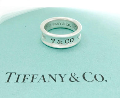 Authentic Tiffany & Co. 1837 Ring T Co 925 Concave Sterling Silver Medium Concave Band Ring Size 5.5