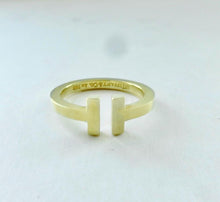 Load image into Gallery viewer, Authentic Tiffany T Square Gold Ring 18K Yellow Gold Tiffany &amp; Co. Band Ring Size 8.5
