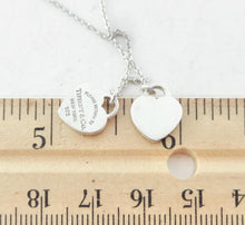 Carica l'immagine nel visualizzatore di Gallery, Authentic Tiffany &amp; Co. Return to Tiffany Heart Necklace Sterling Silver Double Mini Hearts Pendant Necklace 16 Inches
