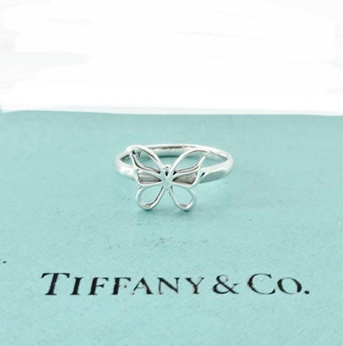 Authentic Tiffany & Co. Butterfly Ring Sterling Silver Band Ring Size 7.5