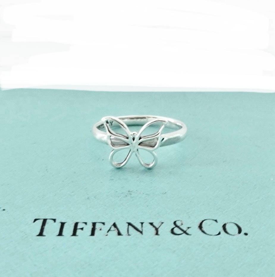 Authentic Tiffany & Co. Butterfly Ring Sterling Silver Band Ring Size 7.5