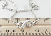 Carica l'immagine nel visualizzatore di Gallery, Authentic Tiffany Co. Infinity Necklace Sterling Silver Figure 8 Double Chain Vintage Necklace 16 Inches
