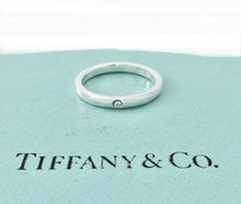 Load image into Gallery viewer, Authentic Tiffany &amp; Co. Elsa Peretti Diamond Ring Sterling Silver Solitaire Round-Cut Diamond Stackable Band Ring Size 6
