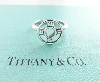 Authentic Tiffany & Co. Atlas Ring Sterling Silver Open Round Band Ring Size 7.5