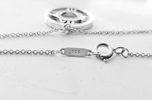 Cargar imagen en el visor de la galería, Tiffany &amp; Co. Atlas Necklace Roman Numerals Round Circle Pendant Sterling Silver Necklace Size Medium
