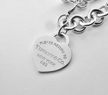 Carregar imagem no visualizador da galeria, Authentic Tiffany &amp; Co. Return to Tiffany XL Heart Tag Bracelet Sterling Silver Link Bracelet Size Medium 7.5 Inches
