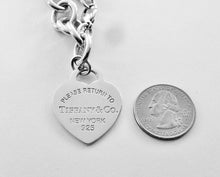 Carregar imagem no visualizador da galeria, Authentic Tiffany &amp; Co. Return to Tiffany XL Heart Tag Bracelet Sterling Silver Link Bracelet Size Medium 7.5 Inches
