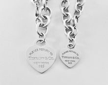 Carregar imagem no visualizador da galeria, Authentic Tiffany &amp; Co. Return to Tiffany XL Heart Tag Bracelet Sterling Silver Link Bracelet Size Medium 7.5 Inches
