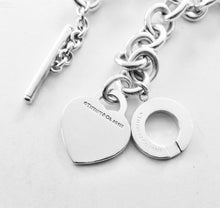 Carregar imagem no visualizador da galeria, Authentic Return to Tiffany Heart Toggle Bracelet Tiffany &amp; Co. Heart Tag Sterling Silver Clasp Link Bracelet Size Medium
