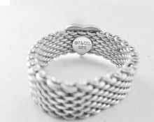 Load image into Gallery viewer, Authentic Tiffany &amp; Co. Somerset Mesh Heart Ring Sterling Silver Band Ring Size 8
