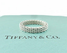 Load image into Gallery viewer, Authentic Tiffany &amp; Co. Somerset Mesh Ring Sterling Silver Thin Narrow Band Ring Size 7
