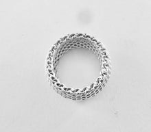 Load image into Gallery viewer, Authentic Tiffany &amp; Co. Somerset Mesh Domed Ring Sterling Silver Band Ring Size 7.5
