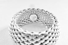Load image into Gallery viewer, Authentic Tiffany &amp; Co. Somerset Mesh Domed Ring Sterling Silver Band Ring Size 7.5
