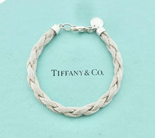 Load image into Gallery viewer, Authentic Tiffany &amp; Co. Mesh Braided Bracelet Sterling Silver Somerset Round Woven Weave Bracelet
