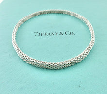 Load image into Gallery viewer, Authentic Tiffany &amp; Co. Somerset Mesh Bangle Bracelet Sterling Silver Rigid Narrow Size Medium
