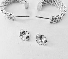 Load image into Gallery viewer, Authentic Tiffany &amp; Co. Mesh Earrings Sterling Silver Somerset Small Hoop Pierced Earrings
