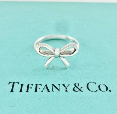 Authentic Tiffany & Co. Bow Ring Sterling Silver Bows Bowtie Ring Size 5.5