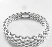 Load image into Gallery viewer, Authentic Tiffany &amp; Co. Somerset Mesh Ring Sterling Silver Thin Narrow Band Ring Size 7
