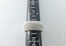 Load image into Gallery viewer, Authentic Tiffany &amp; Co. Somerset Mesh Domed Ring Sterling Silver Band Ring Size 7.5
