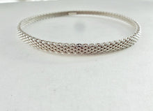 Load image into Gallery viewer, Authentic Tiffany &amp; Co. Somerset Mesh Bangle Bracelet Sterling Silver Rigid Narrow Size Medium
