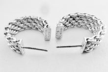 Load image into Gallery viewer, Authentic Tiffany &amp; Co. Mesh Earrings Sterling Silver Somerset Small Hoop Pierced Earrings
