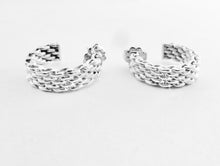 Load image into Gallery viewer, Authentic Tiffany &amp; Co. Mesh Earrings Sterling Silver Somerset Small Hoop Pierced Earrings
