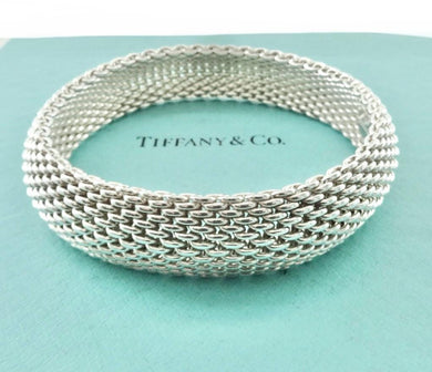 Authentic Tiffany & Co. Somerset Mesh Bracelet Sterling Silver Bangle Bracelet