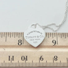 Laden Sie das Bild in den Galerie-Viewer, Authentic Return to Tiffany Small Heart Tag Necklace Sterling Silver Tiffany &amp; Co. Size Small Heart Pendant Charm Necklace

